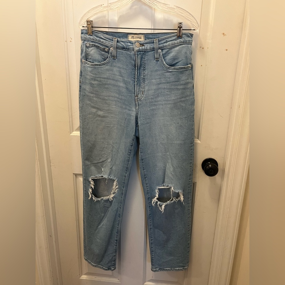 LIKE NEW Madewell The Perfect Vintage HR Distressed Straight Leg Jeans - Sz 29